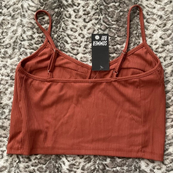 Rust Ribbed Crop Top - Picture 2 of 4